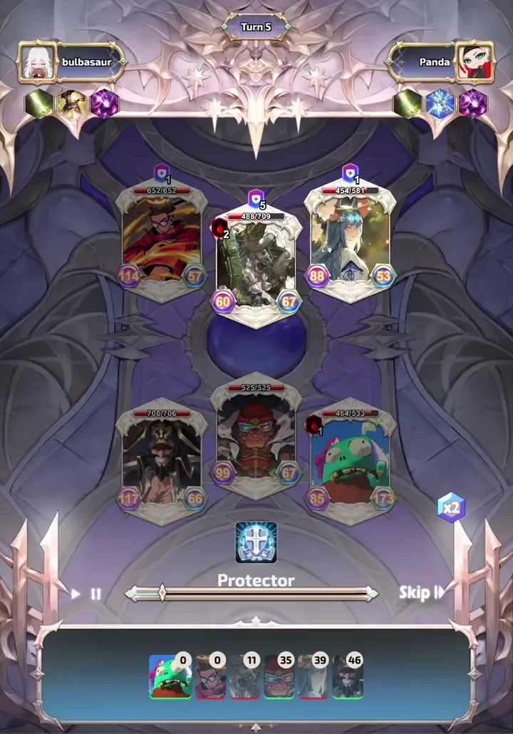 Sekai Glory mobile card battle in progress
